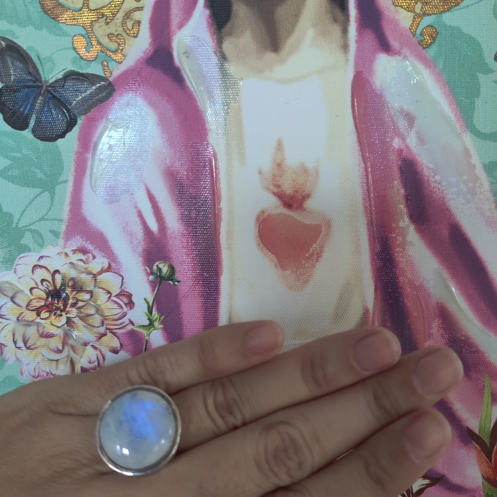 Sterling Silver Moonstone Ring (please read)